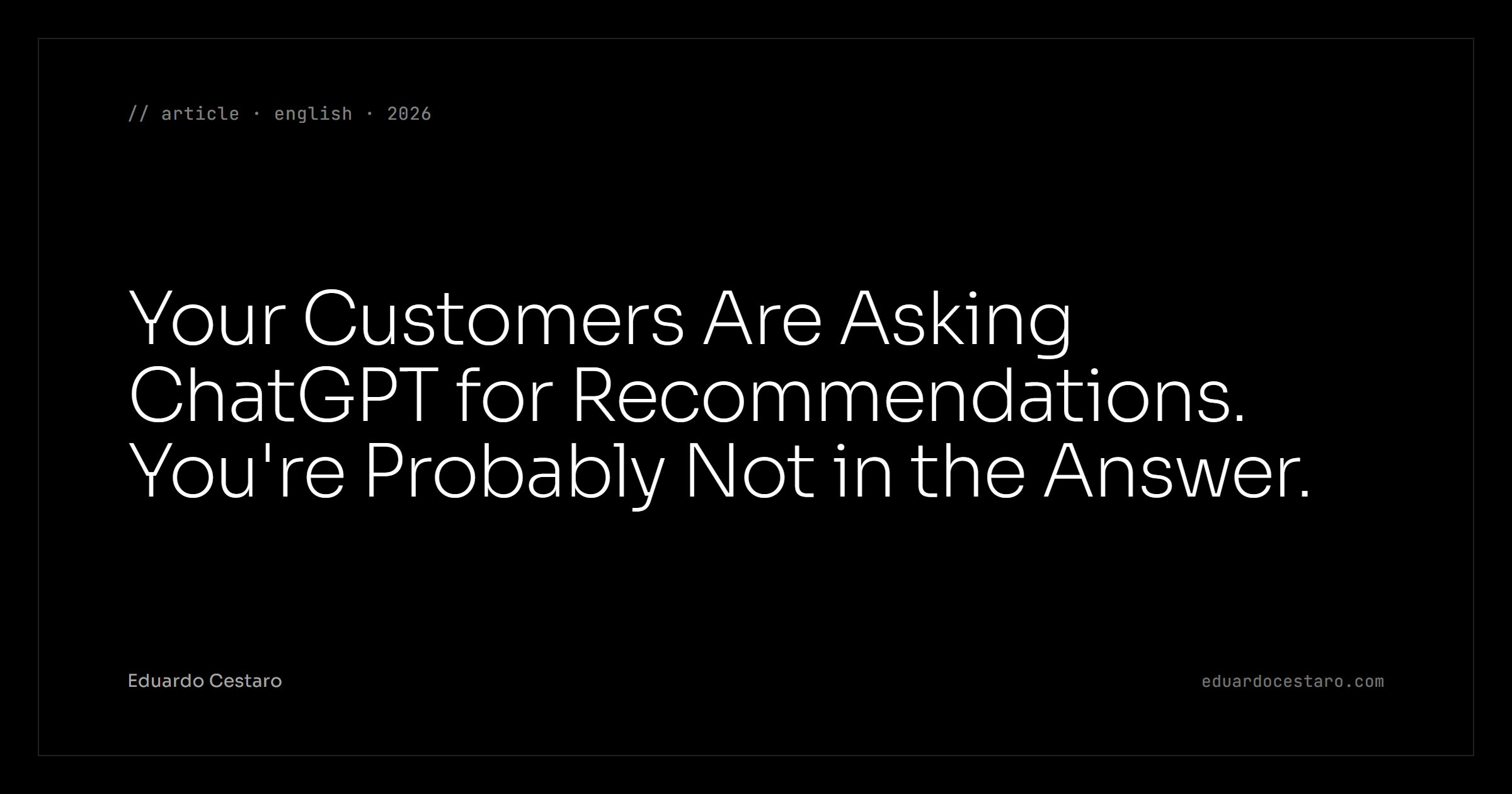 Your Customers Are Asking ChatGPT for Recommendations